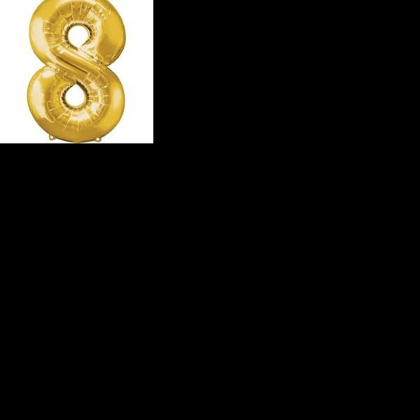 GLOBO NUMERO 8 DORADO 8G 40 C.12